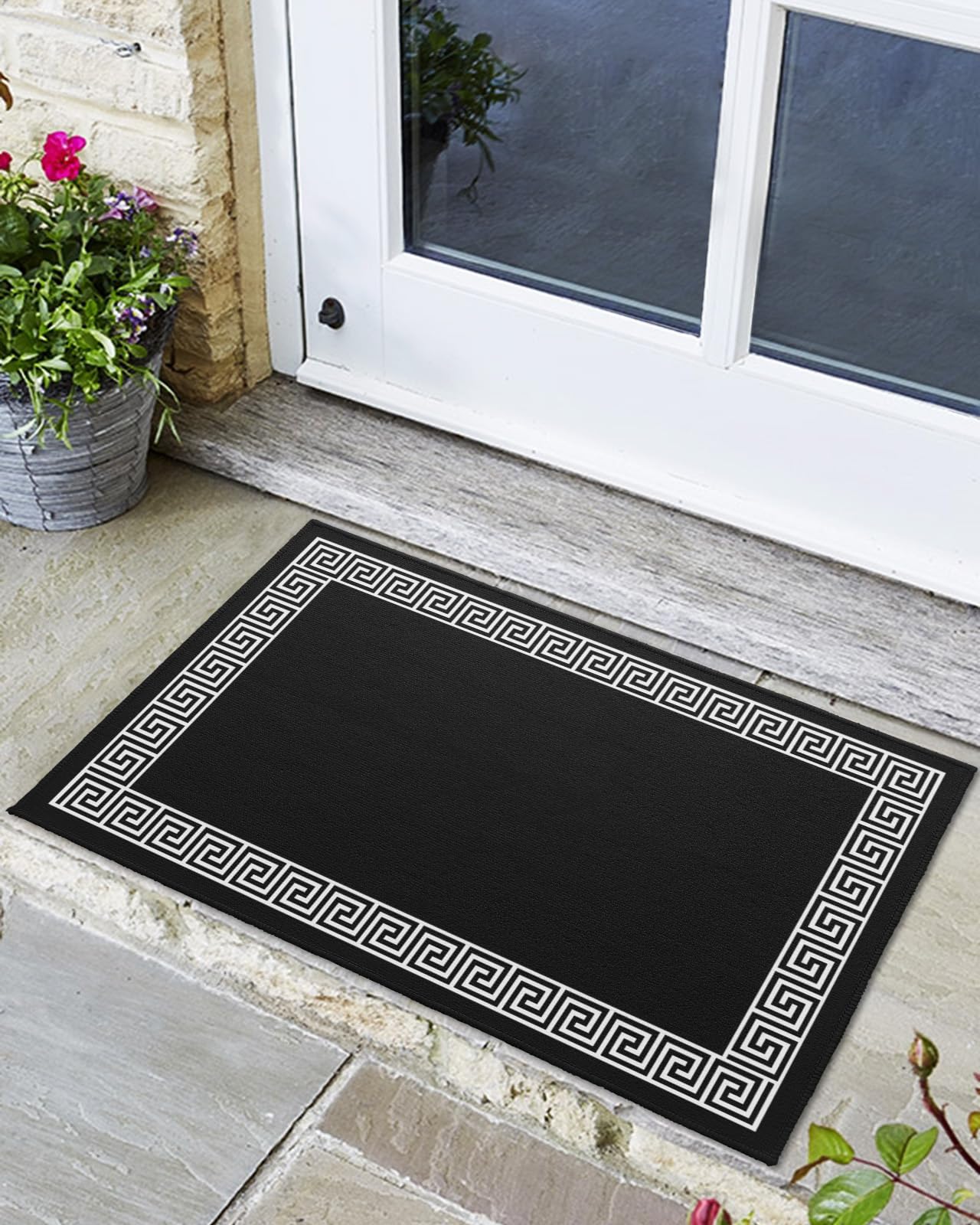 Amazon.com: Indoor Outdoor Mats, Simple Chinese Pattern Black Door